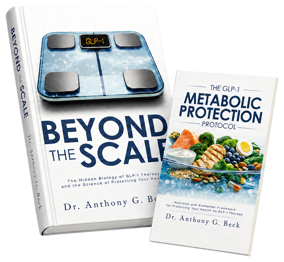 Beyond The Scale and The GLP-1 Metabolic Protection Protocol book covers